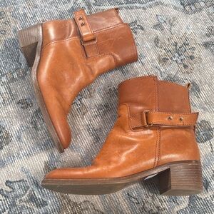 J. Crew Tan Leather Ankle Booties